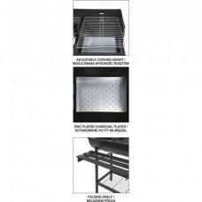 LUND Gratar gradina cu grill pe carbune 74 x 39 cm..